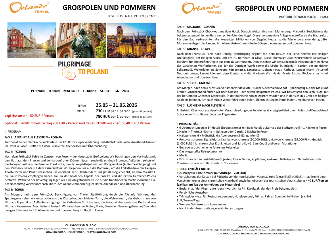 Programm Polenfahrt Mai 2026