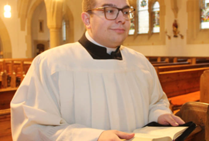 Steven Wucherpfennig in der Pleysteiner Stadtpfarrkirche St. Sigismund